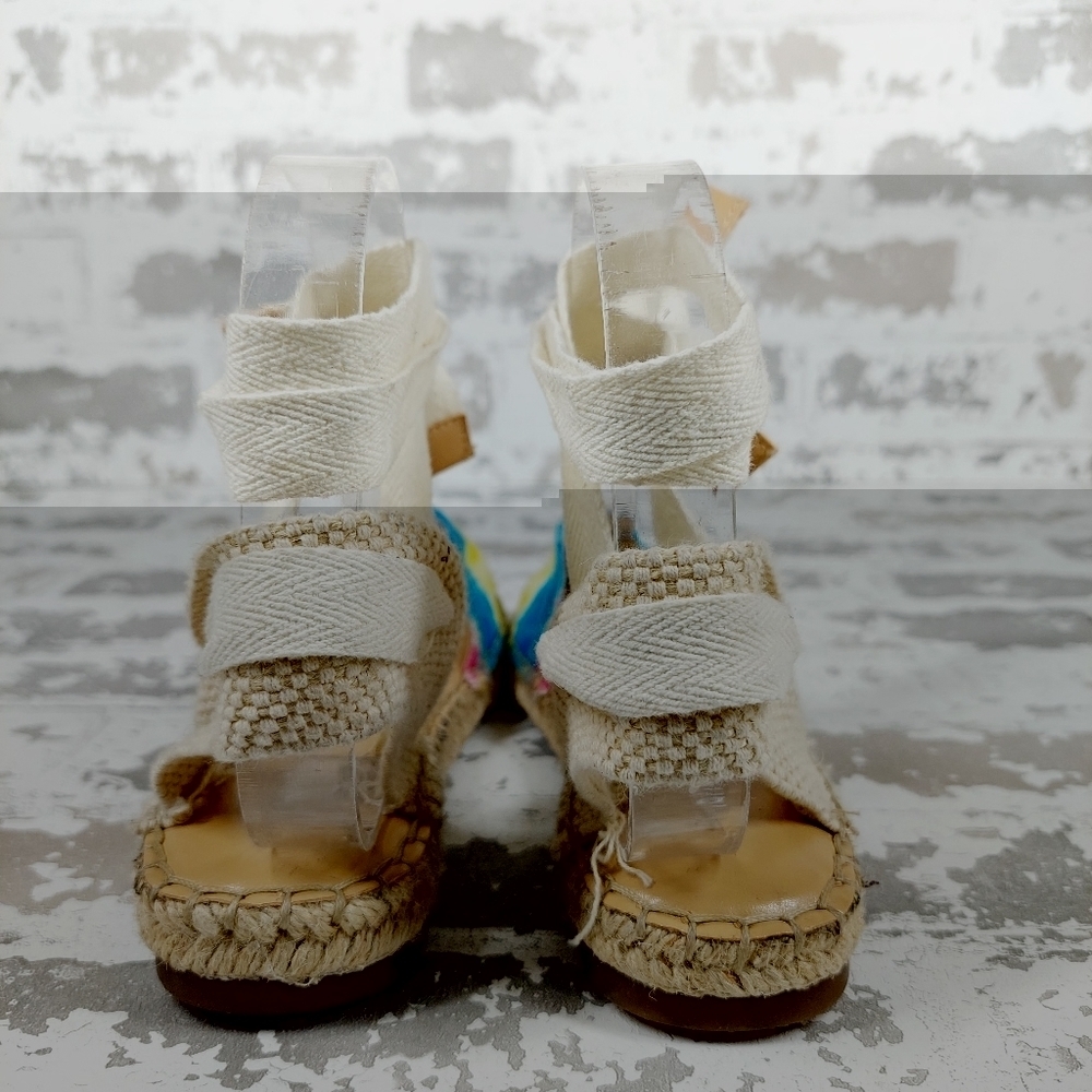 NEW Nine West Meow 7 Womens Canvas Padded Insole Tie Dye Espadrilles M954 - Picture 6 of 11